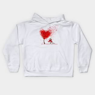 Happy Valentine's Day Heart Tree Love White Bichon Frise Kids Hoodie